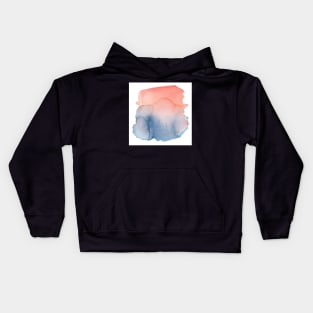 Rose Quart and Ocean Blue Watercolor Splotch Kids Hoodie